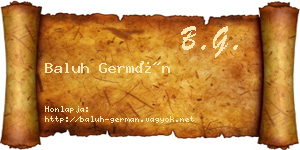 Baluh Germán névjegykártya